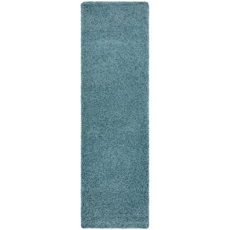 Alfombra, alfombra de pasillo SOFFI shaggy 5cm azul - para la cocina,  70x200 cm