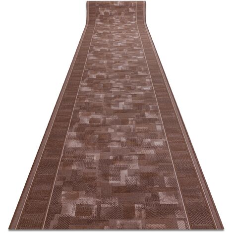 Alfombra de pasillo con refuerzo de goma TRIBE marrón 67cm brown 67x730 cm (1/5)