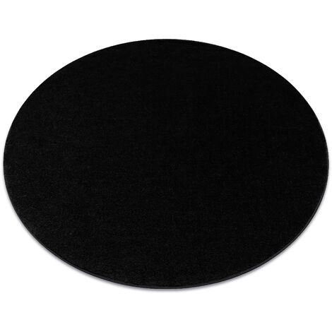 Alfombra SOFTY circulo llanura color sólido negro black circulo 150 cm (1/5)