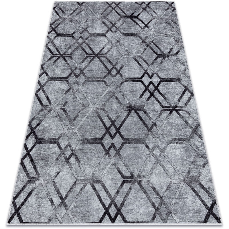 Tappeto lavabile MIRO 51805.803 Geometrico, reticolo antiscivolo - grigio  gray 160x220 cm