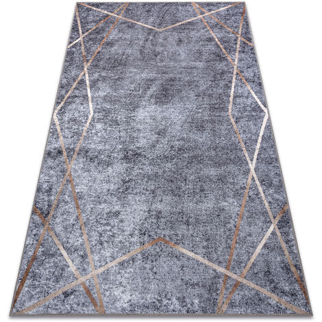 Tappeto Runner Cucina 50x160 Cm Antifatica - Morbido E Antiscivolo Con Design Geometrico Astratto Grigio - 4