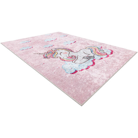 Tappeto per bambini UNICORN rosa UNICORNO 150x200 cm