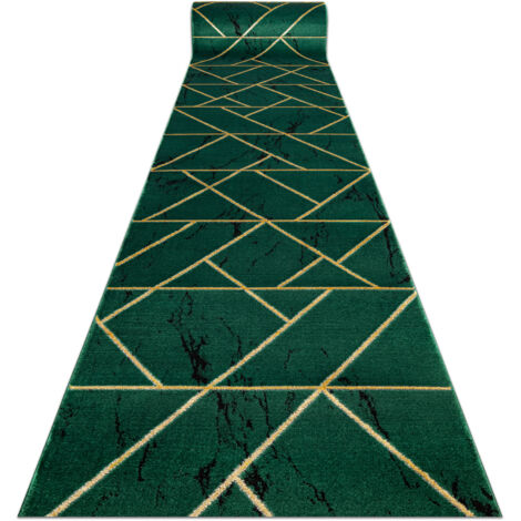 Passatoia EMERALD esclusivo 1012 glamour, elegante Marmo, géométrique verde bottiglia / oro 120 cm green 120x560 cm (1/5)