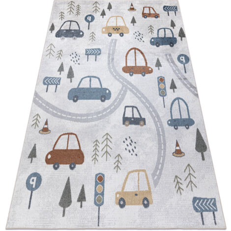 CARPETIA Tappeto da Gioco per Bambini Tappeto da Bambina Tappeto con Unicorno Arcobaleno Rosa Crema Größe 80 cm Rund