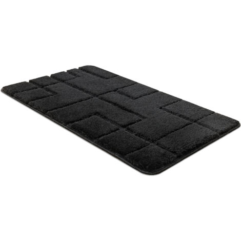 KEPLIN - Tappetino Da Bagno In Memory Foam 40x60 Cm, Ultra Morbido, Antiscivolo, Alta Assorbenza, Lavabile In Lavatrice, Nero