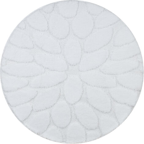Tappeto da bagno SUPREME cerchio STONES, pietre, antiscivolo, morbido - bianco white rotondo 67 cm (1/5)