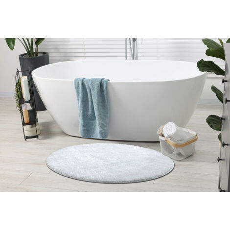 HOMESCAPES Tappeto da bagno rotondo, 1600 g/m², extra morbido, 100% cotone, reversibile, antiscivolo, lavabile, super assorbente, asciugatura rapida