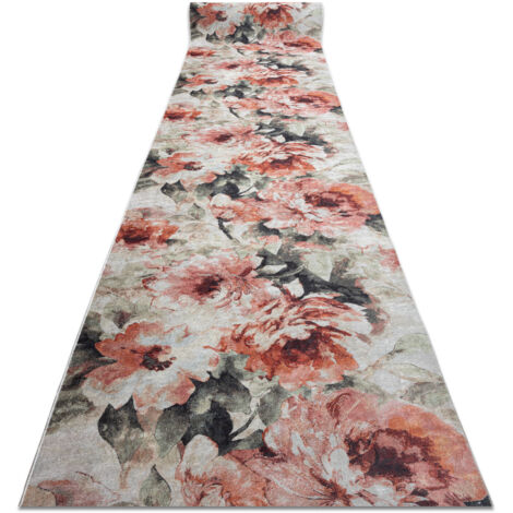 PASSATOIA gommata LOTUS BOUQUET 52900 Fiori beige / rosa lavabile 60cm beige 60x150 cm (1/5)