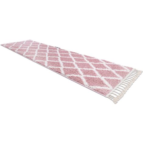 Tappeti, tappeti passatoie BERBER TROIK rosa - per il soggiorno, la cucina,  il corridoio pink 60x250 cm