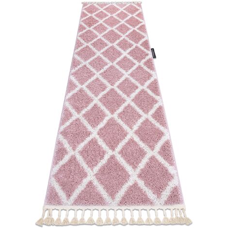 Tappeti, tappeti passatoie BERBER TROIK rosa - per il soggiorno, la cucina,  il corridoio pink 70x200 cm