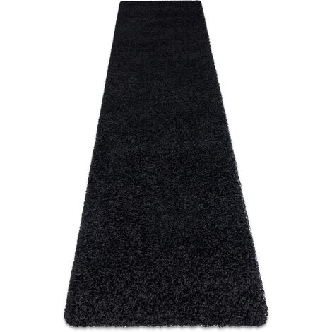 Tappeto, tappeti passatoie SOFFI shaggy 5cm nero - per il soggiorno, la  cucina, il corridoio black 80x200 cm