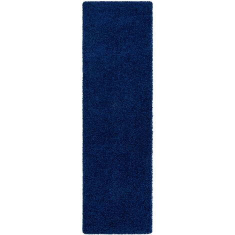 Tappeti, tappeti passatoie SOFFI shaggy 5cm blu scuro - per il soggiorno,  la cucina, il corridoio blue 60x300 cm