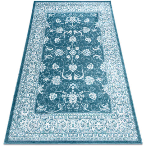 Tappeto MEFE moderno 2312 Ornamento - Structural due livelli di pile crema  / blu blue 120x170 cm