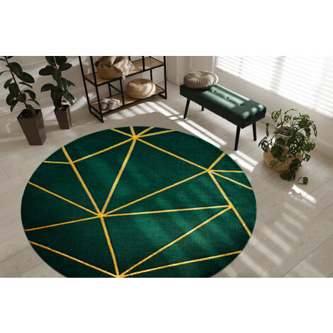 Tappeto rotondo verde Larghezza: 120 cm Lunghezza: 120 cm