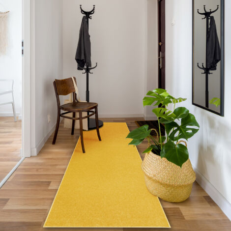 Passatoia Su Misura Margherita - Stile Moderno Con Disegni In Rilievo - Giallo - Larghezza 57cm, Lunghezza A Metro