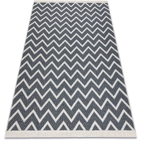 Tappeto TWIN 22992 geometrica, cotone, bifacciale, Frange ecologiche -  80x150 cm