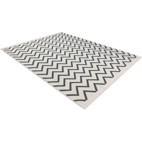 Tappeto TWIN 22992 geometrica, cotone, bifacciale, Frange ecologiche -  80x150 cm