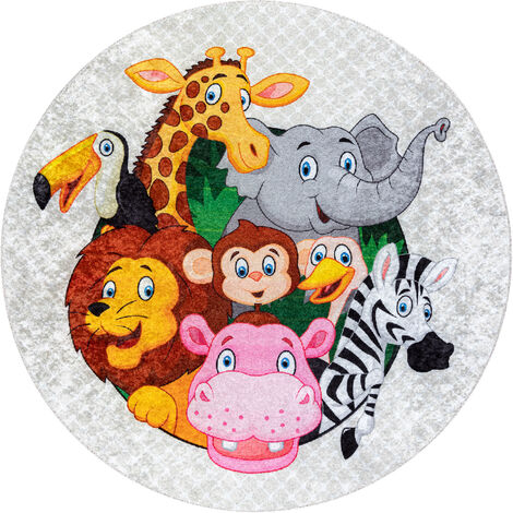 Tappeto lavabile JUNIOR 51858.802 animali, Africa per bambini antisciv  80x150 cm