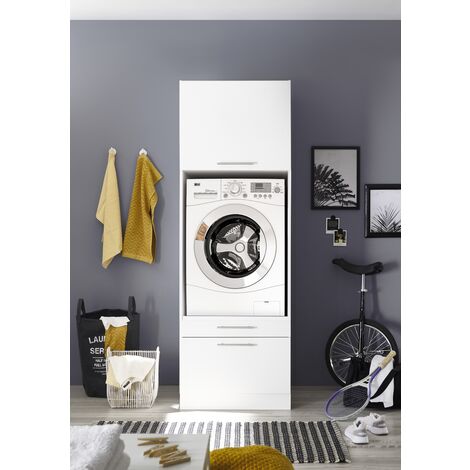 Waschmaschinenschrank Trockner Schrank stabile Bauart 67 cm Weiß Clara Respekta (1/5)