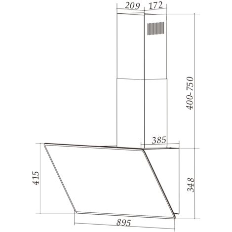 Respekta Dunstabzugshaube 90 Cm – Kopffreie Schräghaube In Schwarz Mit LED, Ab- & Umluft, 3 Stufen, Für Moderne Küchen