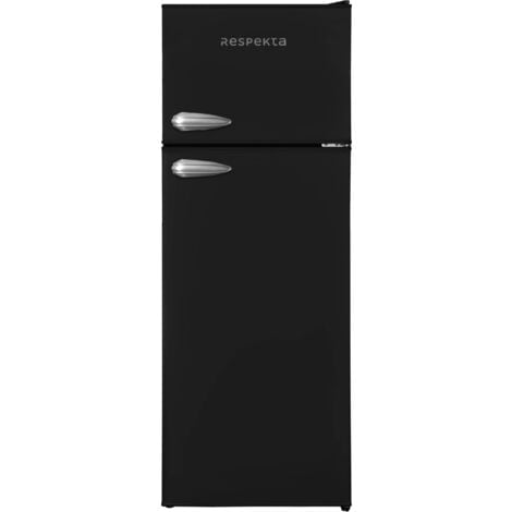 Kühlschrank freistehend 171 Liter 4 Gefrierfach Retro 144 cm schwarz  Respekta