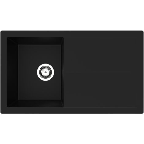 Küchenspüle Einbauspüle Granit Optik Mineralite 86 x 50 Schwarz Respekta