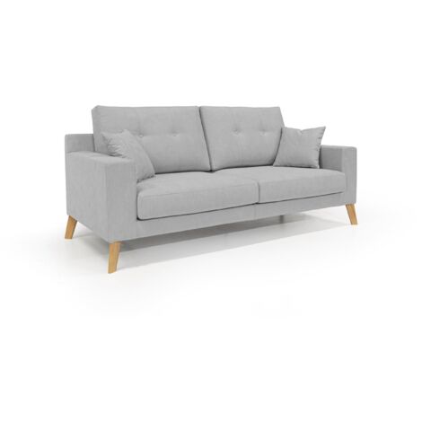 Danish Canapé moderne en tissu doux imperméable T02 166 cm gris clair (1/5)