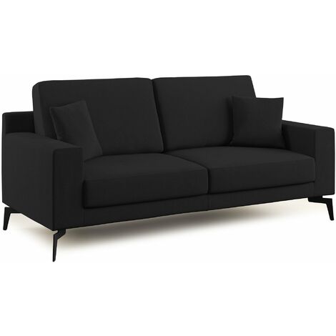 Prestige Canapé moderne en microfibre détachable T11 186 cm noir (1/5)