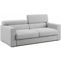 Dylan Canapé avec pouf amovible en tissu effet coton imperméable T13 188 cm gris