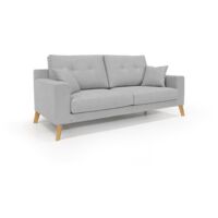 Danish Canapé moderne en tissu doux imperméable T02 146 cm gris clair