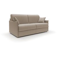 Evans Canapé lit convertible en tissu imperméable T13 149 cm (mat. 120x197) beige