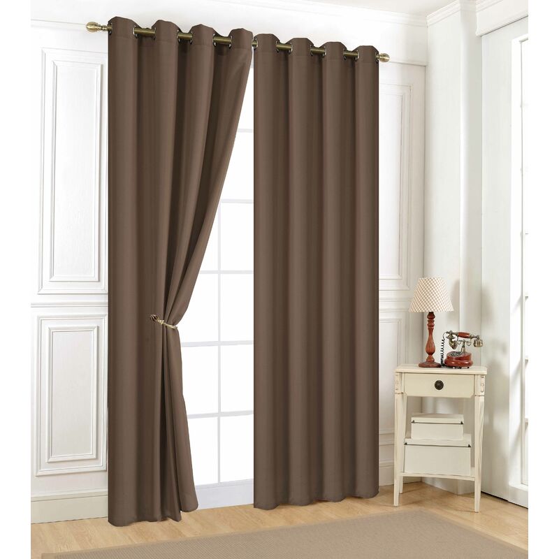 Lot de 2 rideaux occultants  140 x 240 cm Choco