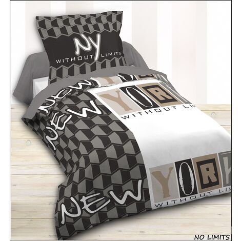 No name Housse de couette 140x200 + 1 taie Z'amimaux coton 57 fils pas cher  