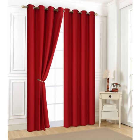 Lot de 2 rideaux UNI Aveline 140 x 240 cm – 100 % microfibres – 8 anneaux pour installation facile – Voilage élégant – Rêves & Déco