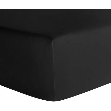 Drap housse coton 140 x 190 cm - Noir