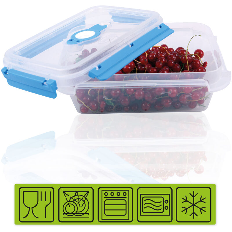 Frischhaltedosen für Lebensmittel ( 1,5 L ) - Blau - Vorratsdose luftdicht,  Aufbewahrungsbox Meal Prep Box, Lunchbox, BPA Frei