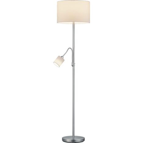 Lampada da terra c/lampada lettura, nichel opaco e bianco, H170 cm, Hotel (1/4)