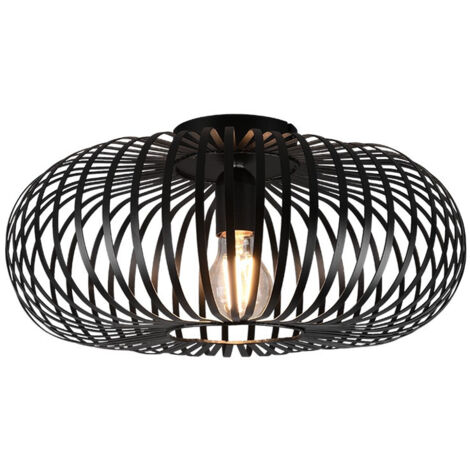Plafoniera, metallo, nero opaco, D 40 cm, Johann (1/5)