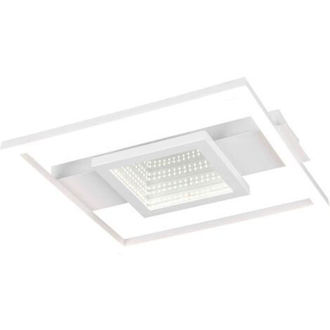 Plafoniera LED quadrata, metallo, bianco, 35x35 cm, Wheeler (1/4)