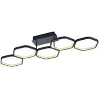 Plafoniera LED, metallo, antracite, L90 cm, Vigo