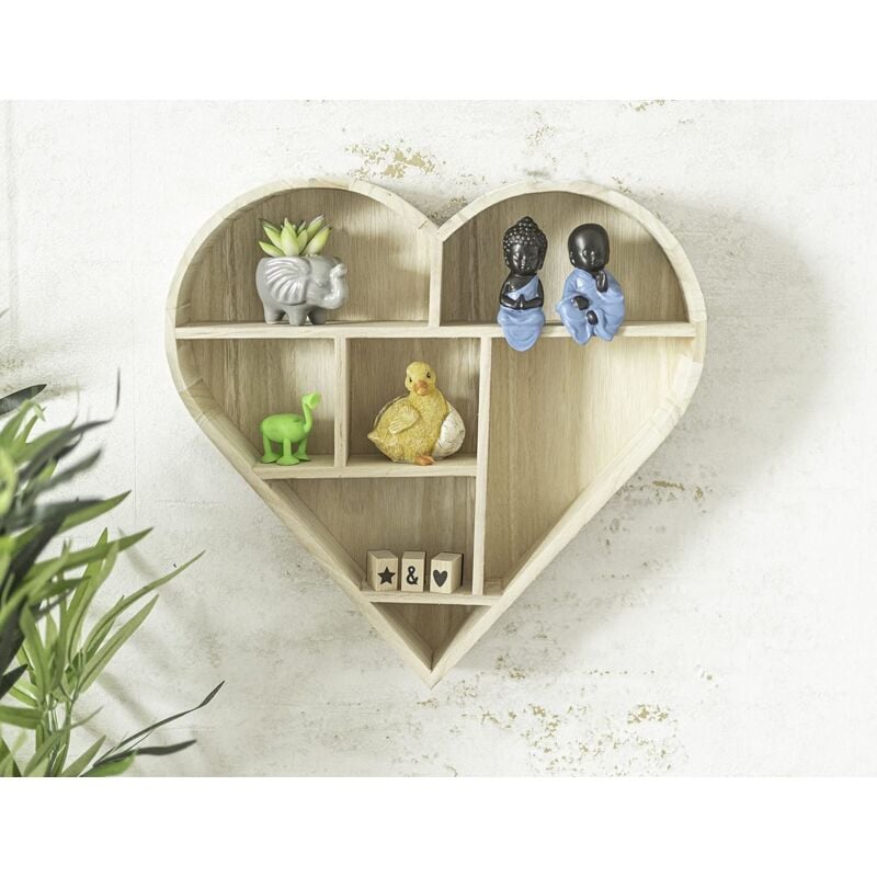 Large wooden deals heart shelf unit