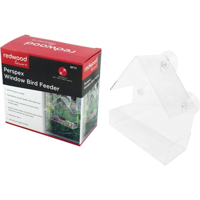 Clear Plastic Bird Feeder Suction Cup Wall Mounted... - Grandado