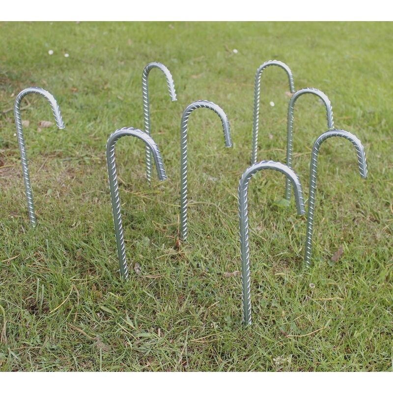Galvanised Heavy Duty Steel Ground Stakes Marquee Tent Pegs Stakes 29cm