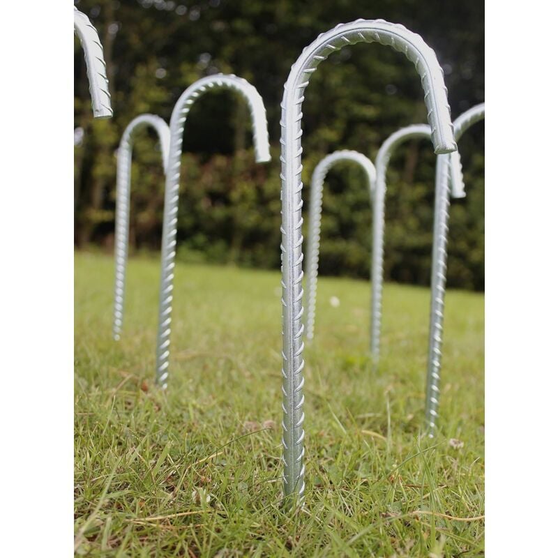 Galvanised Heavy Duty Steel Ground Stakes Marquee Tent Pegs Stakes 29cm