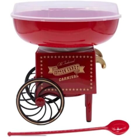 Candy Floss Machine 500W Retro Cart Style Cotton Candy Maker Machine for Kids & Adults Candy Floss Maker Kitchen Appliance for Birthday Party Cotton Candy Machine Christmas Gifts