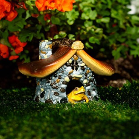 Frog House for Garden Pond Reptile Terrarium Accessorie Reptile Hides and Caves Toad House Reptiles Accessories Reptiles Hide Large Pond Cave Turtle Tank Accessories