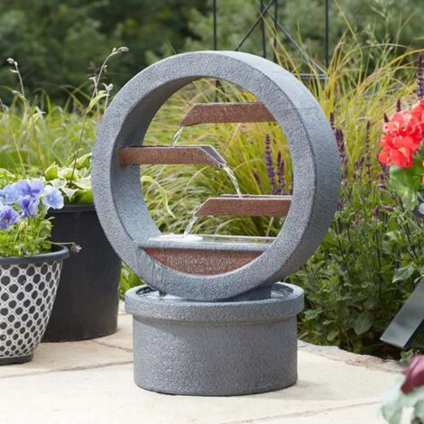 Solar Powered Water Fountain Omega Cascade Solar Powered Garden Water Feature Outdoor Resin Cascade Fountain Patio Décor