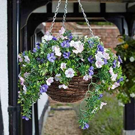 Smart Garden Stunning Colourful Artificial Petunia Hanging Flower Basket - 30cm