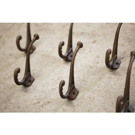 6pc Scroll Cast Iron Hook Set, Strong Antique Rustic Brown Cast Iron Wall  Mounted Scroll Coat Hooks Home Storage Hooks - Robust Metal Shed Garage and  Hallway Hooks Ideal for Tools/Coats/Overall