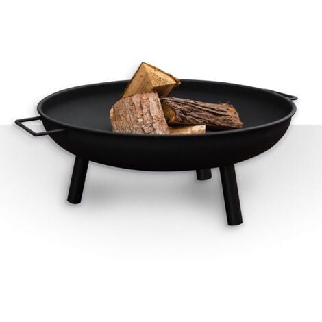 23" Round Iron Fire Pit for Garden with Legs - Wood Burner Firepit Portable Heater Log Burner Heat Resistant Fire Bowl for Outdoor Patio, Decking, Picnics, BBQ Camping
